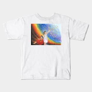 leave the darkness behind and reach for the light motivational acrylic painting Kids T-Shirt